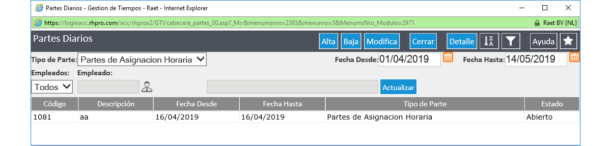 Partes Diarios