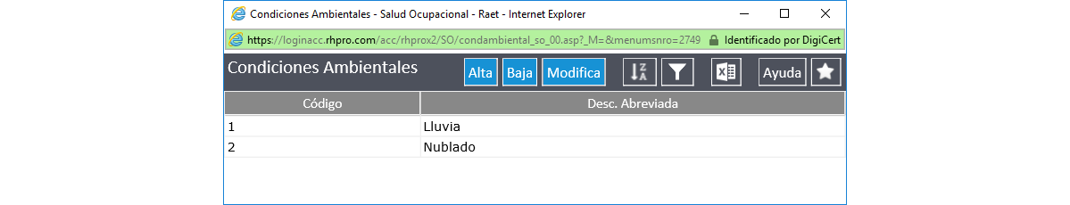Condición Ambiental